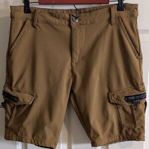 Riot empire men’s shorts 34 brown cargo outdoors hiking swimming